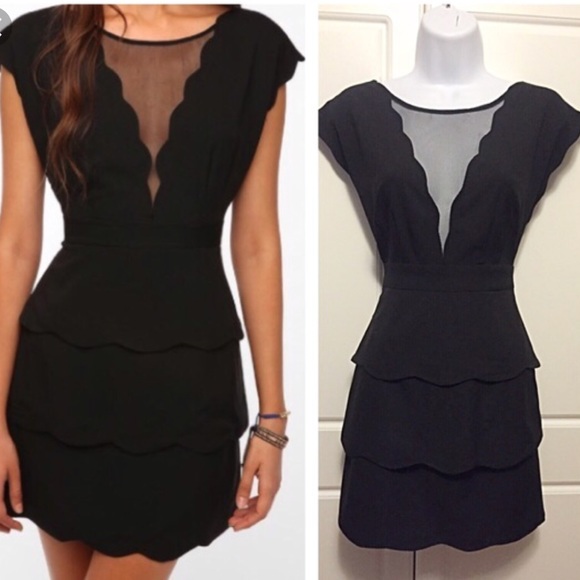 Urban Outfitters Dresses & Skirts - Coincidence & Chance Scalloped Mesh Peplum Dress